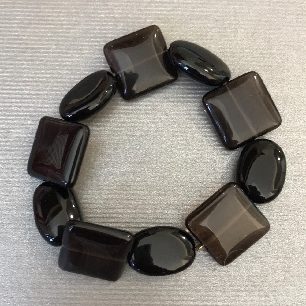 Smokey Quartz and Onyx Bracelet